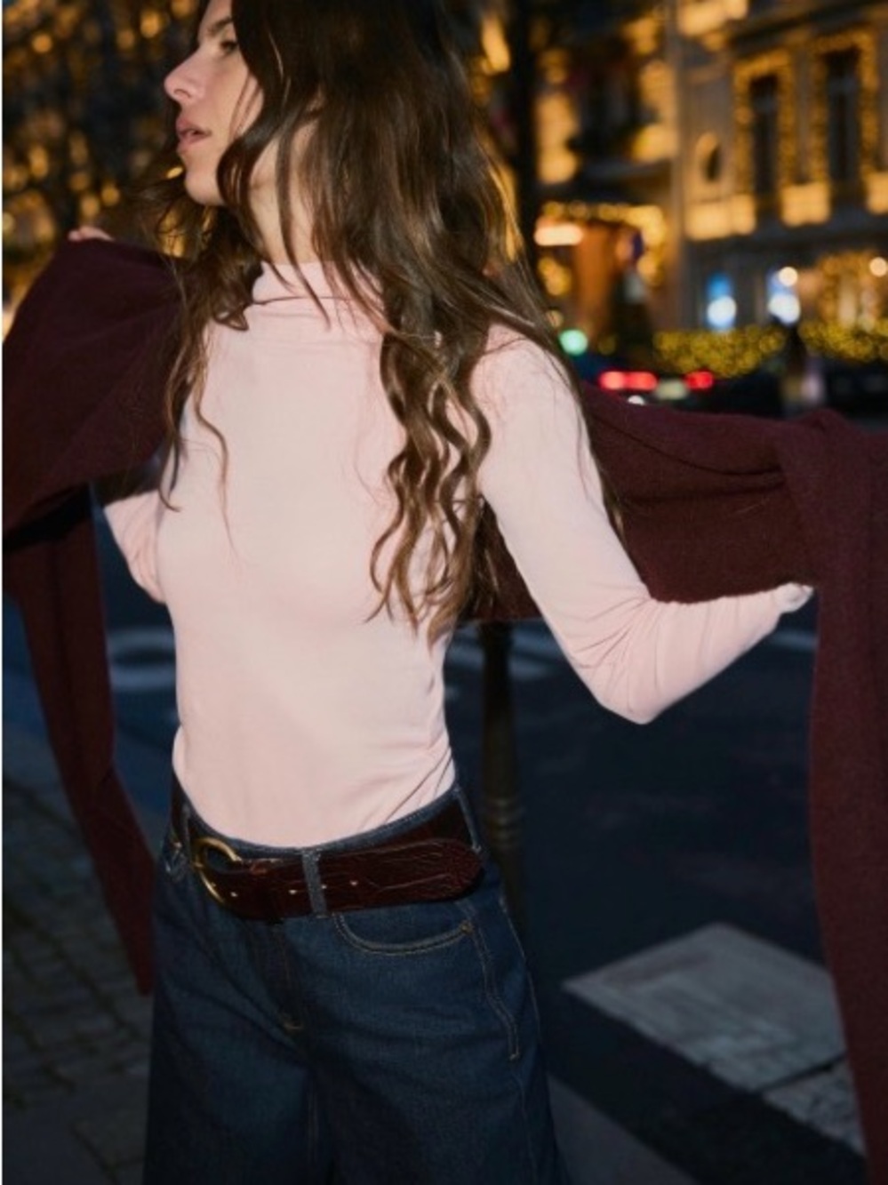 Zara Turtleneck Tshirt - Dusty Pink